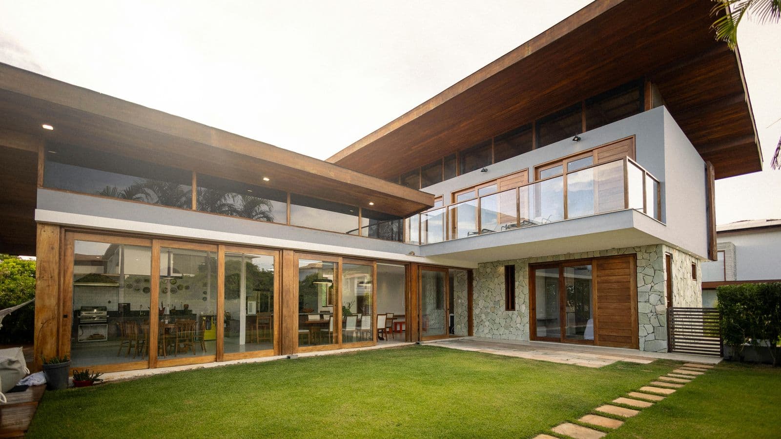 Modern wood and stone house in the Dominican Republic