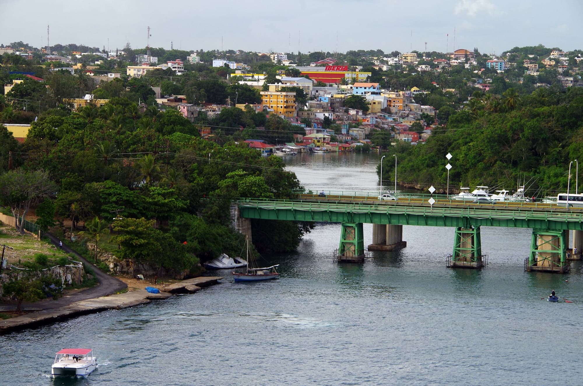 The city of La Romana seen across the Río Dulce from the cruise terminal